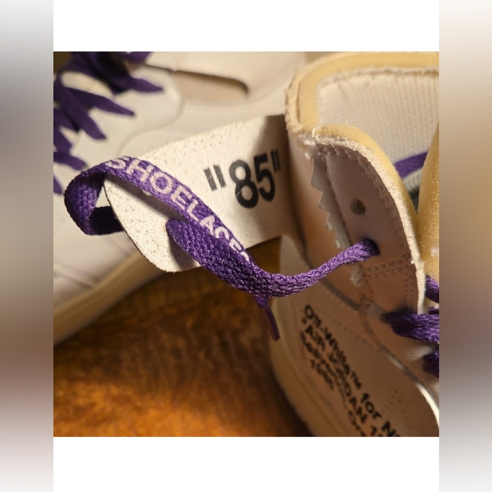 Off-White x Nike White and Purple High-Top Sneakers size 7 ππ₯ - Picture 3 of 13